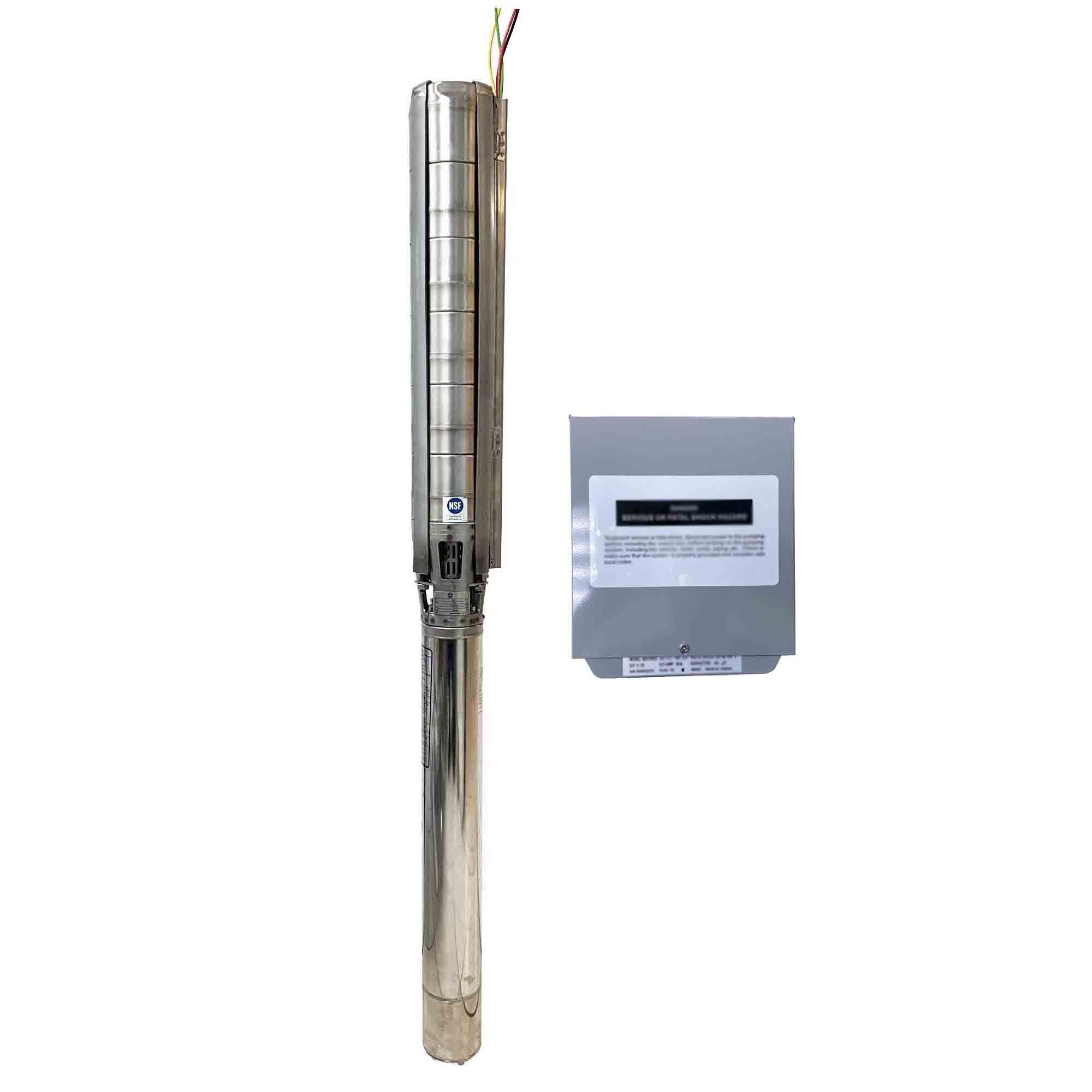 Gol Pumps, 6in. Stainless steel Deep Well Submersible Pump, Max. Flow 7380 GPH, Horsepower 5-1/2 HP, Port Size 2.5 in, Model# A6X17CR05/04